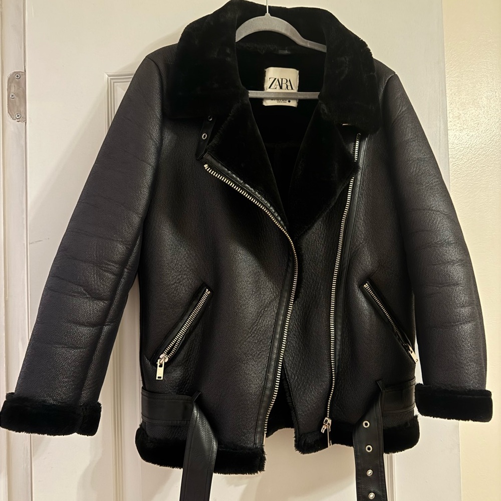 Zara Black Leather Jacket